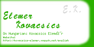 elemer kovacsics business card